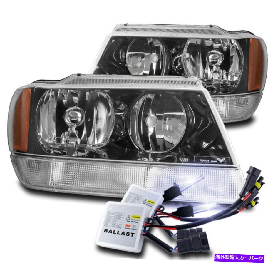 【楽天市場】USヘッドライト 19992004ジープグランドチェロキーブラック交換ヘッドライトW / 10KキセノンHID FOR 1999