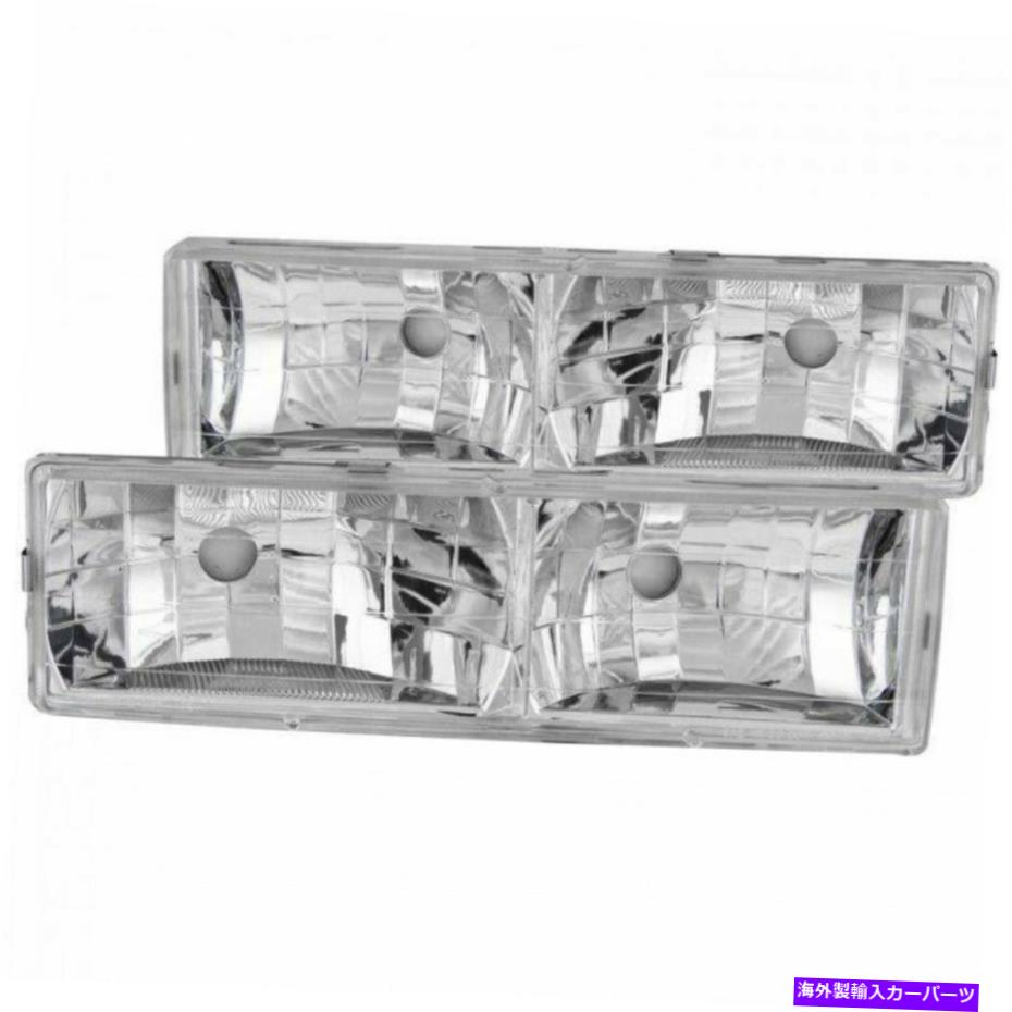 USヘッドライト Chevy R30 / V30 1988 Crystal Headlights Chrome W / O電球用アナゾ ANZO For Chevy R30/V30 1988 Crystal Headlights Chrome w/o Bulbs【並行輸入品】
