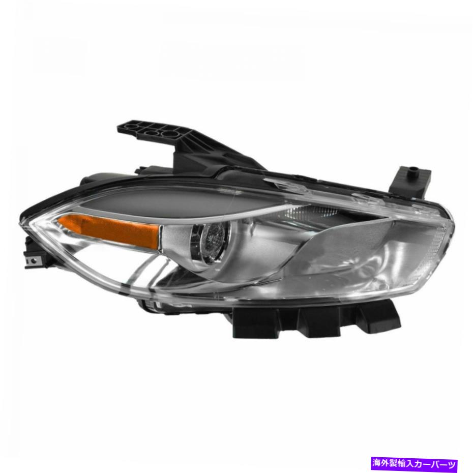 USヘッドライト 13~14ドッジダーツ用ヘッドライトヘッドランプクロームハロゲンRH右助手席側 Headlight Headlamp Chrome Halogen RH Right Passenger Side for 13-14 Dodge Dart【並行輸入品】