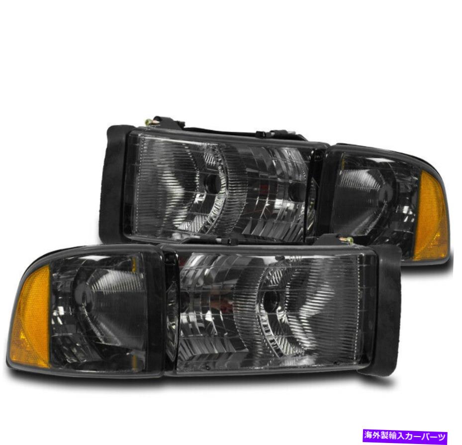 USヘッドライト 99-01 RAM 1500スポーツヘッドライトW /コーナーターン信号ランプスモーク左+右 FOR 99-01 RAM 1500 SPORT HEADLIGHT W/CORNER TURN SIGNAL LAMP SMOKE LEFT+RIGHT【並行輸入品】