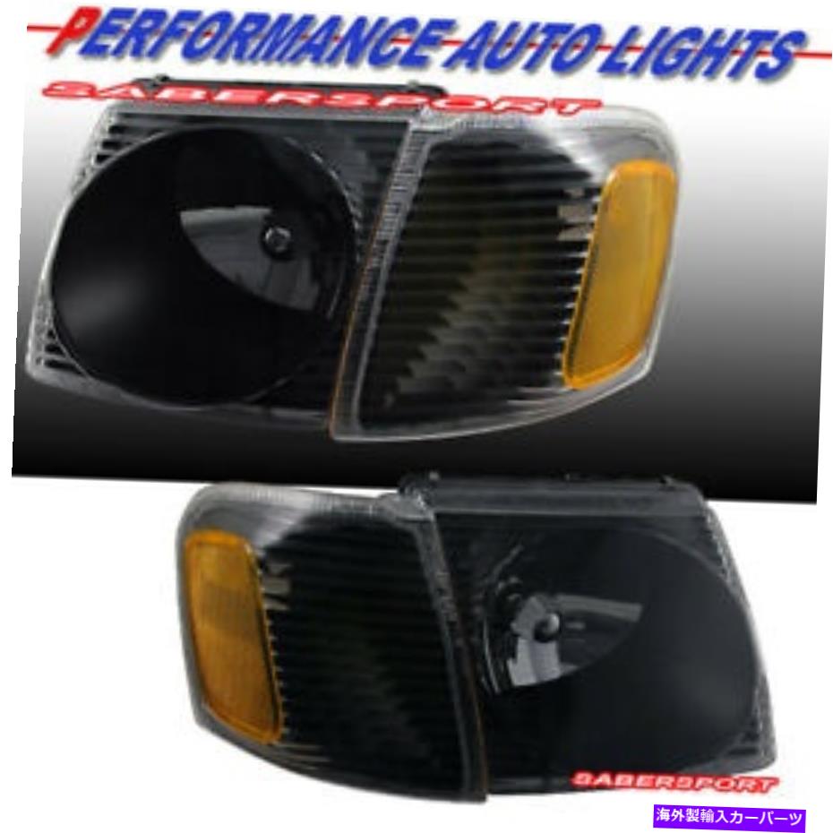 USヘッドライト 01-03エクスプローラスポーツ/ 01-05スポーツトラック Black Headlights w/ Corner Lights for 01-03 Explorer Sport / 01-05 Sport Trac【並行輸入品】