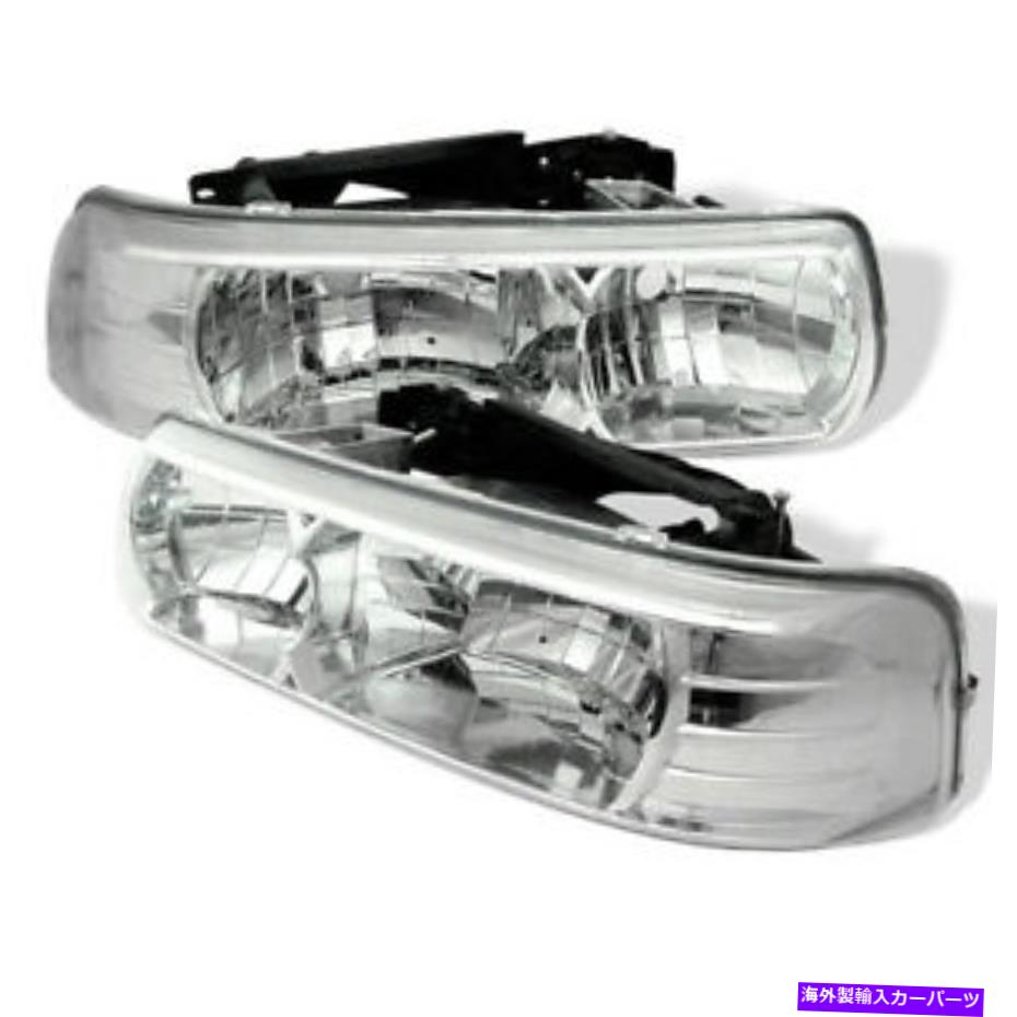 USヘッドライト スパイダーオートクリスタルヘッドライト - Chevy Silverado、タホ、郊外のChrome Spyder Auto Crystal Headlights - Chrome for Chevy Silverado, Tahoe, Suburban【並行輸入品】