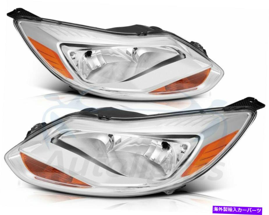 USヘッドライト FITSフォーカスフォーカス2012-2014ヘッドライトクリアクロームヘッドランプを交換するコーナーペア Fits Ford Focus 2012-2014 Headlights Clear Chrome Headlamps Replace Corner Pair【並行輸入品】