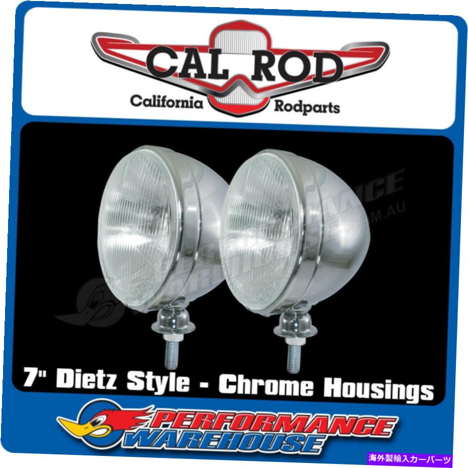 USヘッドライト 55 / 60W H4ハロゲン12Vペアが付いているChrome 7インチのダイエットタイプのヘッドライト CHROME 7 INCH DIETZ TYPE HEADLIGHTS WITH 55/60W H4 HALOGEN 12V PAIR【並行輸入品】
