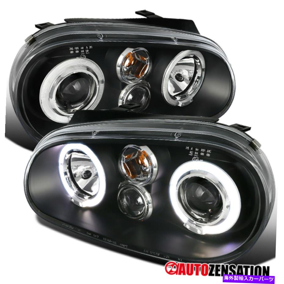 USヘッドライト 99-06フォルクスワーゲンゴルフGTI MK4ブラックハロープロジェクターヘッドライト+内蔵霧 For 99-06 Volkswagen Golf GTI MK4 Black Halo Projector Headlights+ Built-in Fog【並行輸入品】