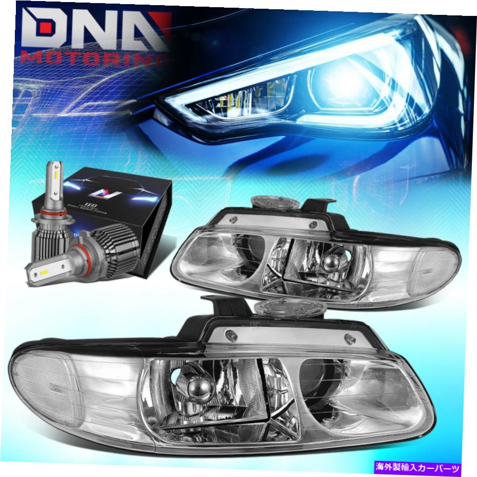 USヘッドライト 1996年から1999年のChrysler Town OEスタイルのヘッドライトW / LEDキット+クールファンクローム/クリア FOR 1996-1999 CHRYSLER TOWN OE STYLE HEADLIGHTS W/LED KIT+COOL FAN CHROME/CLEAR【並行輸入品】