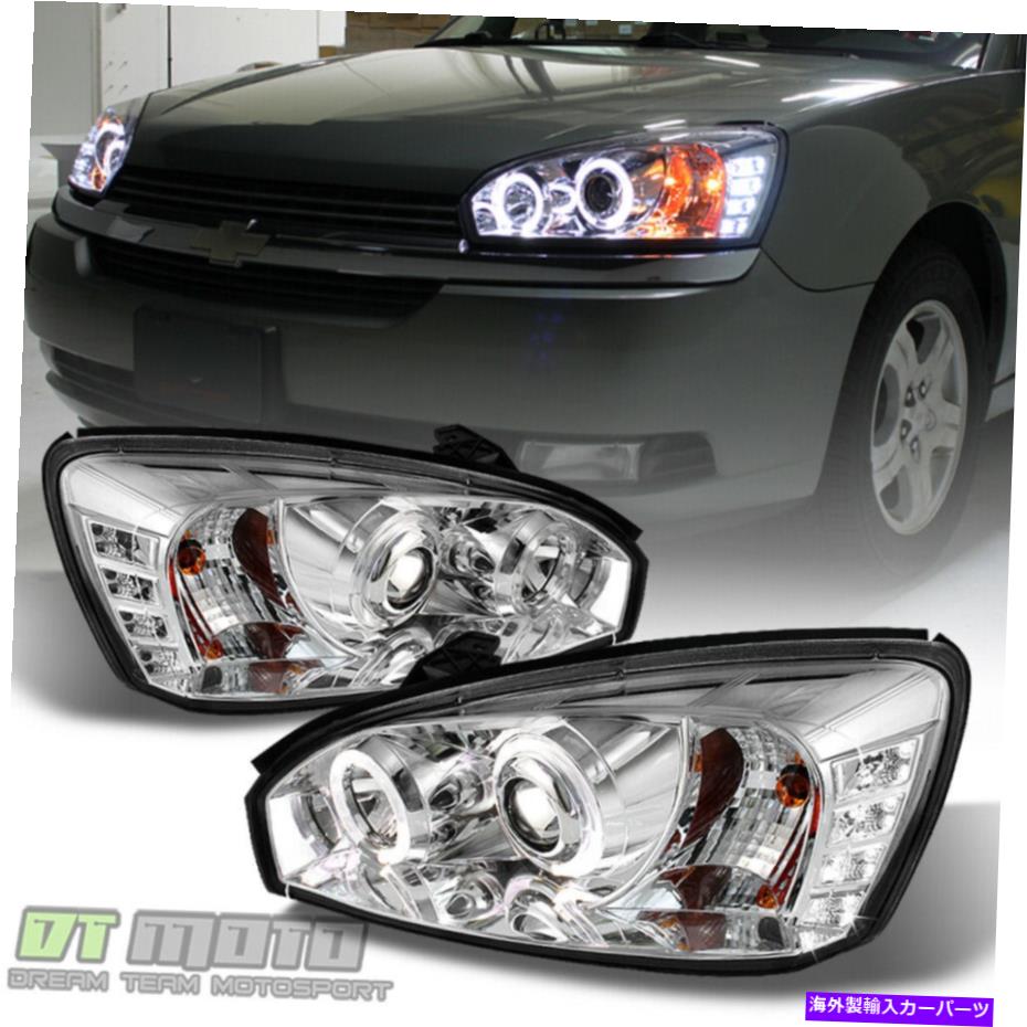 USヘッドライト 2004-2007 Chevy Malibu DRL HaloプロジェクターヘッドライトW / LED昼間のランニングライト 2004-2007 Chevy Malibu DRL Halo Projector Headlights w/LED Daytime Running Light【並行輸入品】