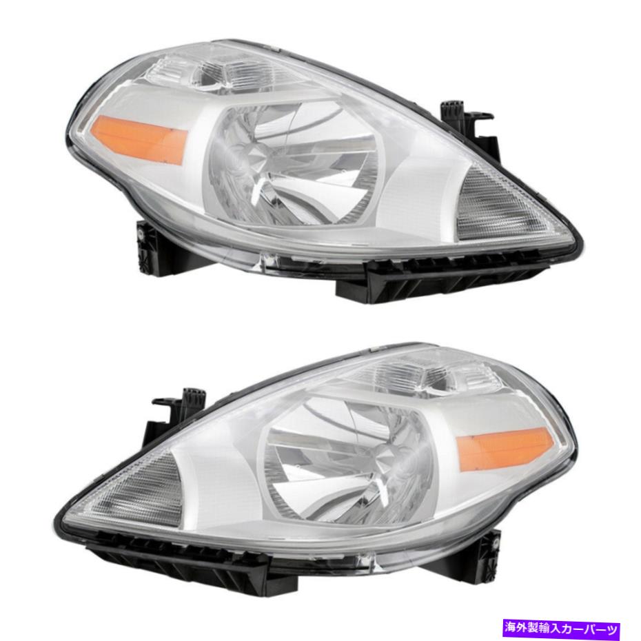 USヘッドライト SEDAN＆07-12ハッチバックのためのHalogenヘッドランプヘッドライトをヘッドライトを設定します。 Set Halogen Headlamps Headlights for 07-11 Nissan Versa Sedan & 07-12 Hatchback【並行輸入品】