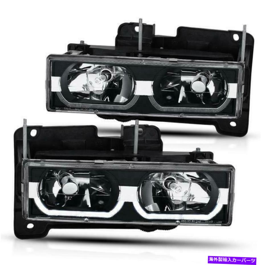 USヘッドライト CGシボレーフルサイズ88-98ローブラウスタイルクリスタルヘッドライトブラッククリア CG Chevy Fullsize 88-98 Low-Brow Style Crystal Headlight Black Clear【並行輸入品】