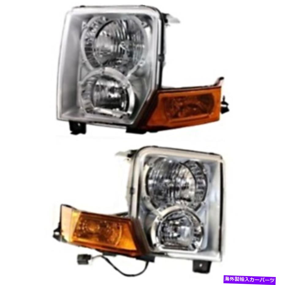 USヘッドライト フィット06-10コマンダー左右のハロゲンヘッドランプアセンブリ（ペア） Fits 06-10 Commander Left & Right Halogen Headlamp Assemblies (pair)【並行輸入品】