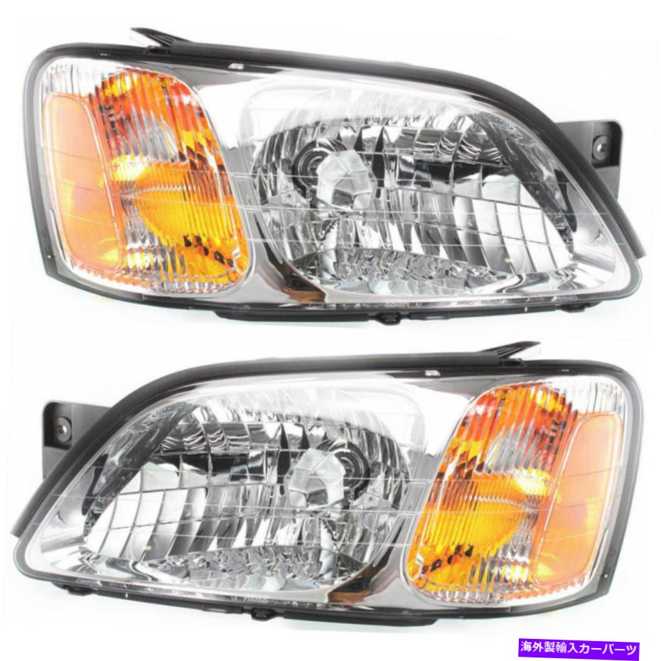 USヘッドライト 2003-2006 Subaru BajaペアヘッドライトドライバとRH電球を含む。スポーツ Fits 2003-2006 Subaru Baja Pair Headlights Driver and RH Bulbs Incl. SPORT【並行輸入品】