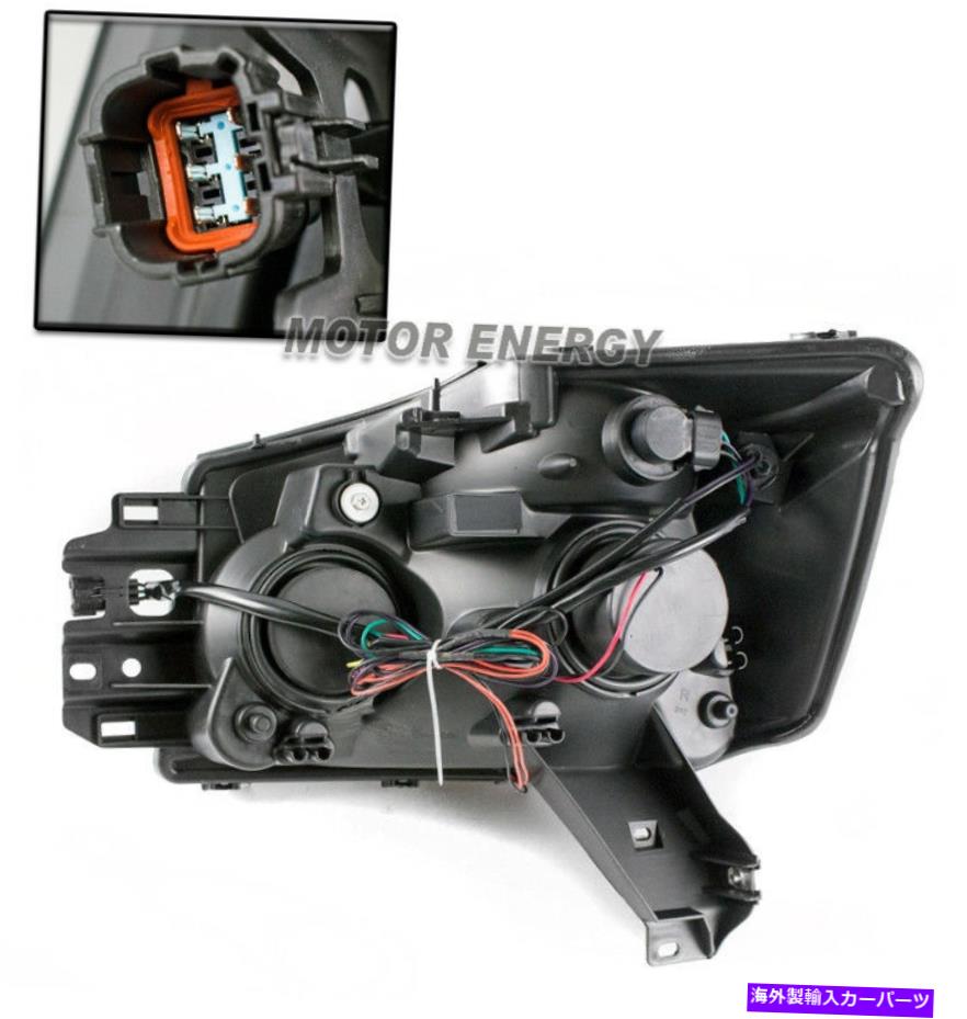 USヘッドライト Halo LEDブラック/スモークプロジェクターヘッドライトW /ブルーDRL LED 04-14タイタンアルマダ HALO LED BLACK/SMOKE PROJECTOR HEADLIGHTS W/BLUE DRL LED FOR 04-14 TITAN ARMADA【並行輸入品】