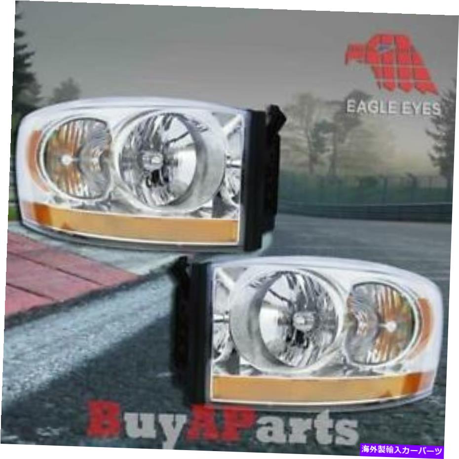 USヘッドライト 2006-2009用のペア交換ヘッドライトDodge RAM 3500電球/ソケット付き Pair Replacement Headlights For 2006-2009 Dodge Ram 3500 Bulbs / Socket Included【並行輸入品】