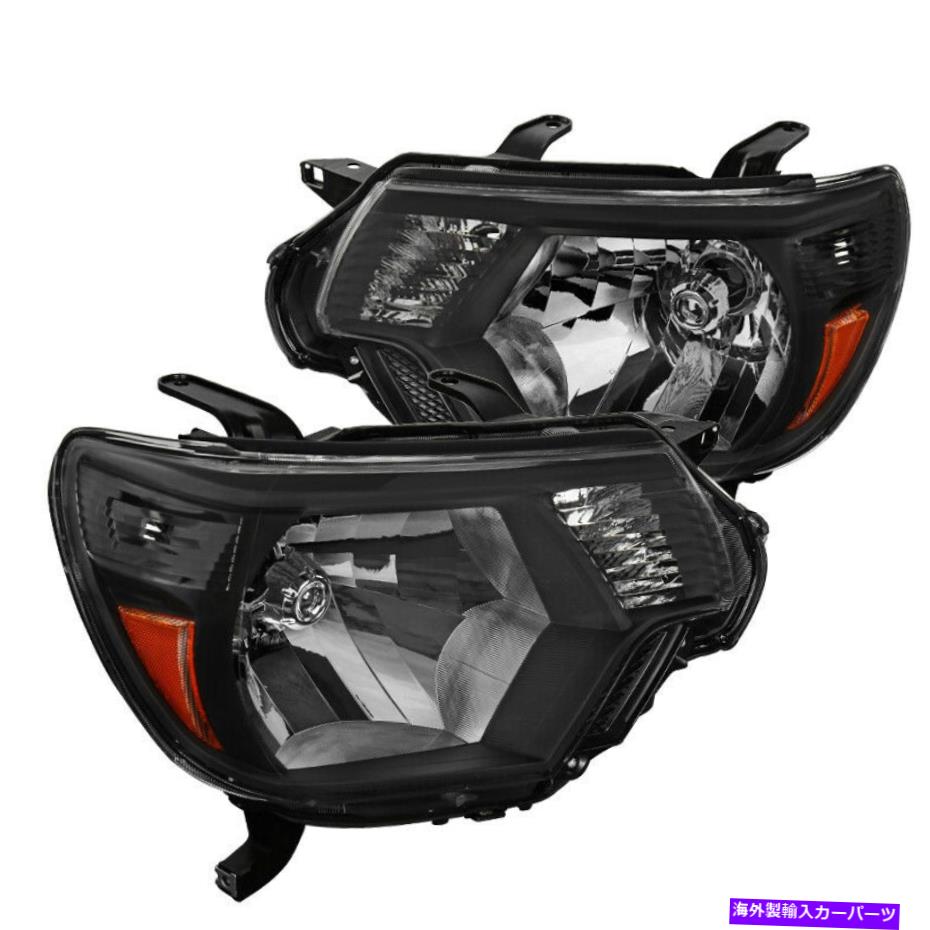 USヘッドライト トヨタタコマブラックヘッドライトヘッドランプピックアップ工場交換L + R For Toyota Tacoma Black Headlights Headlamps Pickup Factory Replacement L + R【並行輸入品】
