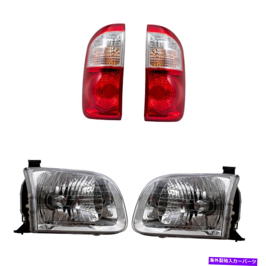 USヘッドライト 2004年のTundraダブルキャブのためのヘッドライトとテールライトの4ピースセット 4 Piece Set of Headlights and Tail Lights for 2004 Tundra Double Cab【並行輸入品】