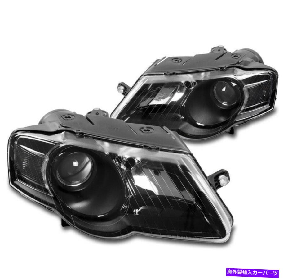 USヘッドライト 06 07 08 09 10 Volkswagen VW Passatハロゲンプロジェクターヘッドライトランプブラック For 06 07 08 09 10 Volkswagen VW Passat Halogen Projector Headlights Lamp Black【並行輸入品】