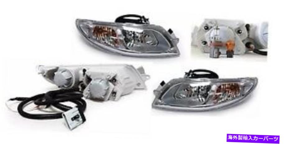 USヘッドライト 2003-2012国際トラック4100 4300 4400のための新しいクロムヘッドライトペア New Chrome Headlight PAIR FOR 2003-2012 International Truck 4100 4200 4300 4400【並行輸入品】