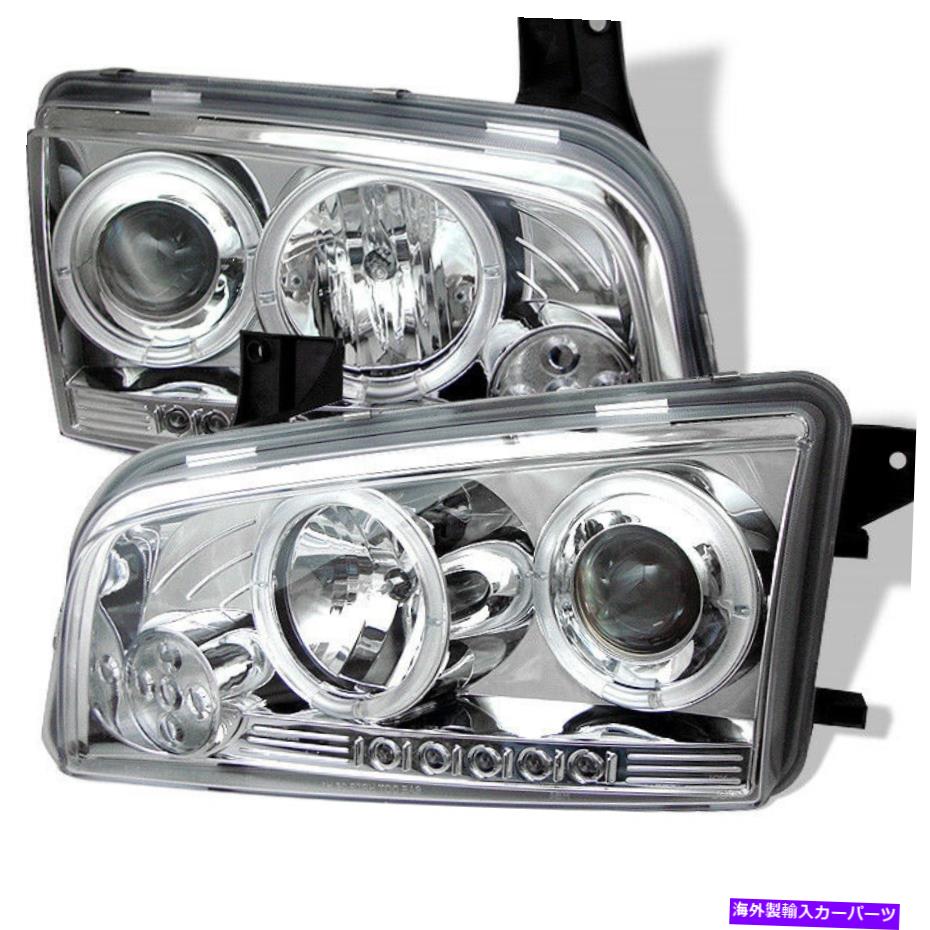 USヘッドライト FIT 06-10充電器Chrome Halo LEDプロジェクターヘッドライトRT ST ST ST-8 DAYTONA Fit 06-10 Charger Chrome Halo LED Projector Headlights RT SE SXT SRT-8 Daytona【並行輸入品】