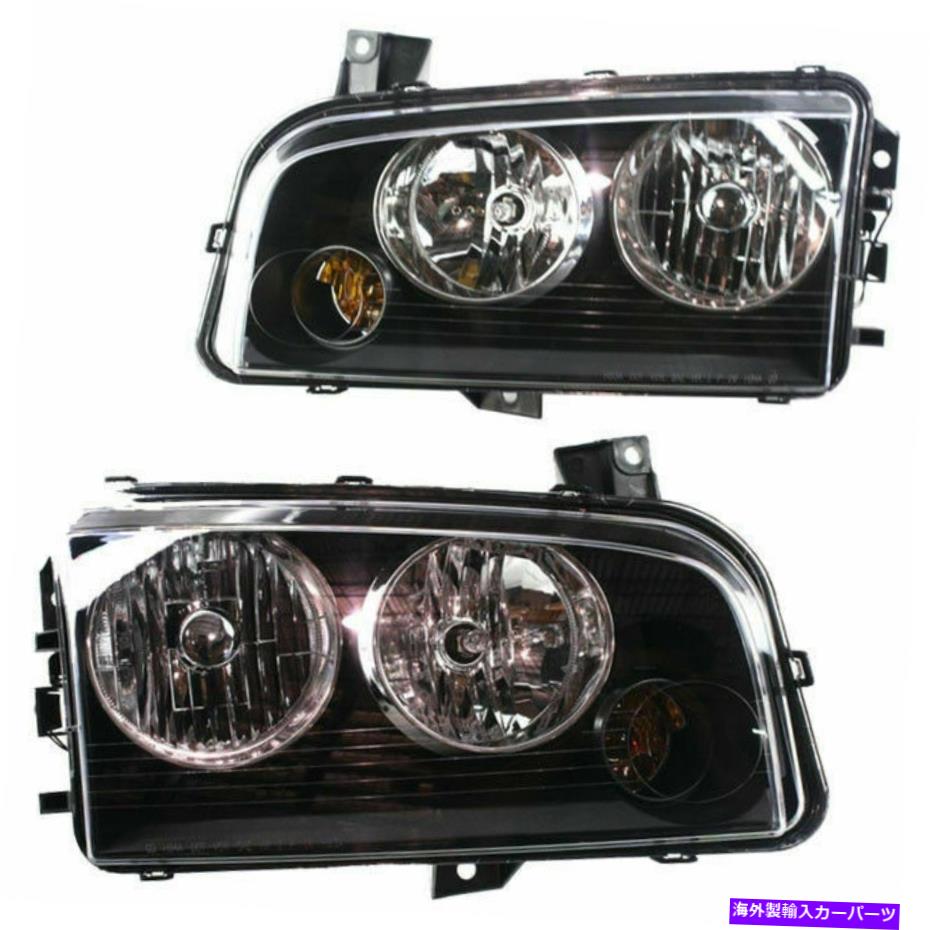 USヘッドライト 2つのハロゲンヘッドランプアセンブリの新しいセット左右サイドフィットダッジチャージャー New Set Of 2 Halogen Head Lamp Assembly Left & Right Side Fits Dodge Charger【並行輸入品】