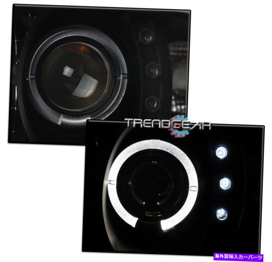 USヘッドライト 1994年から2001年のDodge Ram Halo LEDブラック/スモークレンズプロジェクターヘッドライトヘッドランプ FOR 1994-2001 DODGE RAM HALO LED BLACK/SMOKE LENS PROJECTOR HEADLIGHTS HEADLAMPS【並行輸入品】