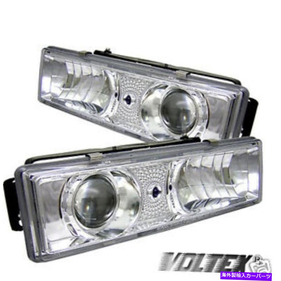 USヘッドライト 1988-1999 GMC Yukon Chevy Tahoe Silveradoプロジェクターヘッドライトライトバークロム 1988-1999 GMC YUKON CHEVY TAHOE SILVERADO PROJECTOR HEADLIGHTS LIGHTBAR CHROME【並行輸入品】