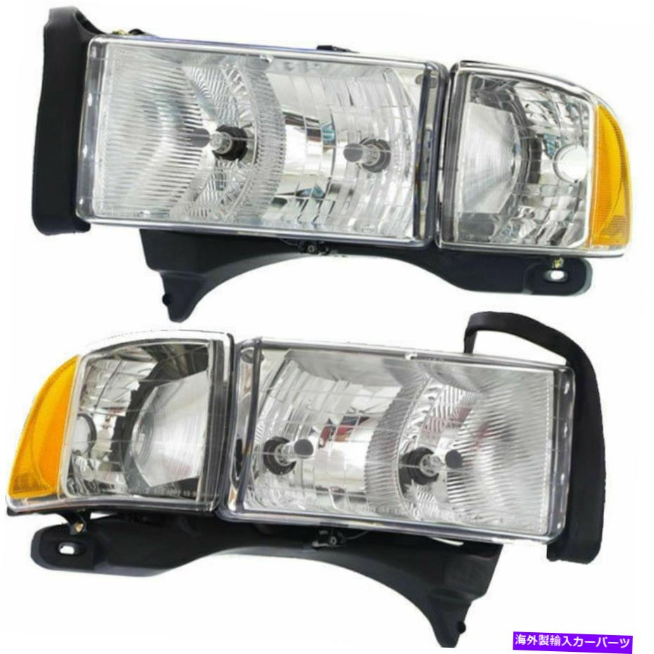 USヘッドライト 2つのハロゲンヘッドランプアセンブリの新しいセット左右サイドがドッジRAM 1500にフィット New Set Of 2 Halogen Head Lamp Assembly Left & Right Side Fits Dodge Ram 1500【並行輸入品】