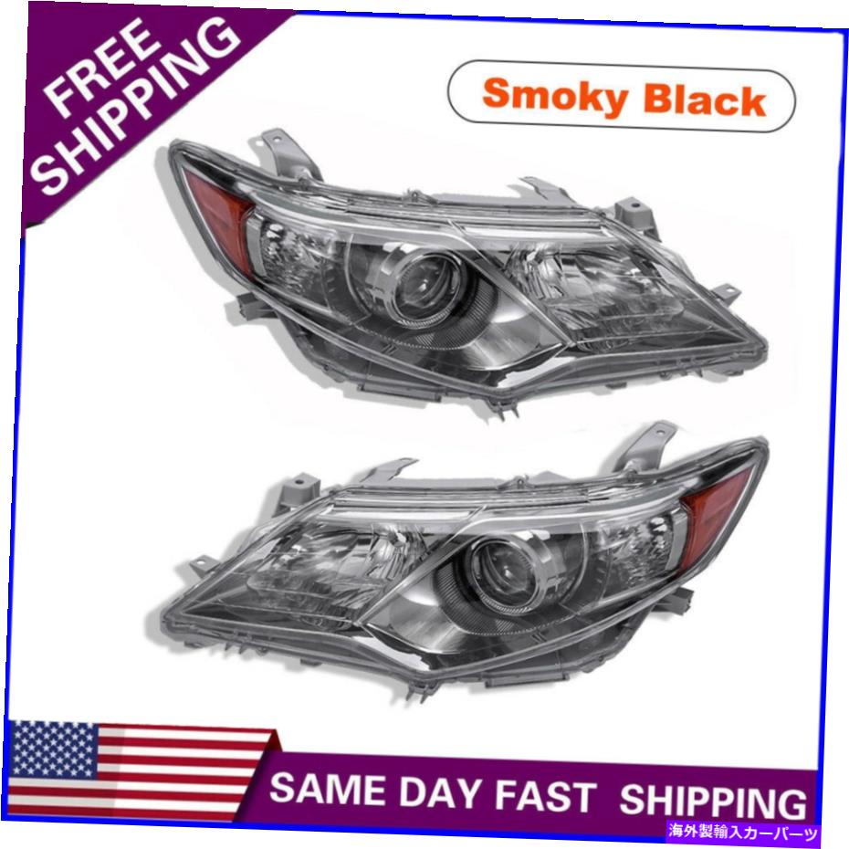 USヘッドライト 2012-2014カムリスモーキーブラックヘッドライトヘッドランプドライバー+旅客 New Set For 2012-2014 Camry Smoky Black Headlights Headlamps Driver+Passenger【並行輸入品】
