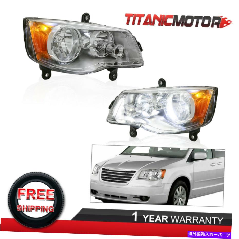 USヘッドライト 2ピースフロントヘッドライトドッジグランドキャラバンクリスラータウン＆カントリー用ランプ 2PCS Front Headlights Lamps For Dodge Grand Caravan Chrysler Town & Country【並行輸入品】