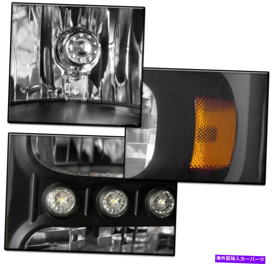 USヘッドライト FORD 1999-2004 F250 F350 SUPERDUTYブラックLEDヘッドライトヘッドランプW / Blue DRL FOR FORD 1999-2004 F250 F350 SUPERDUTY BLACK LED HEAD LIGHTS HEADLAMP W/BLUE DRL【並行輸入品】