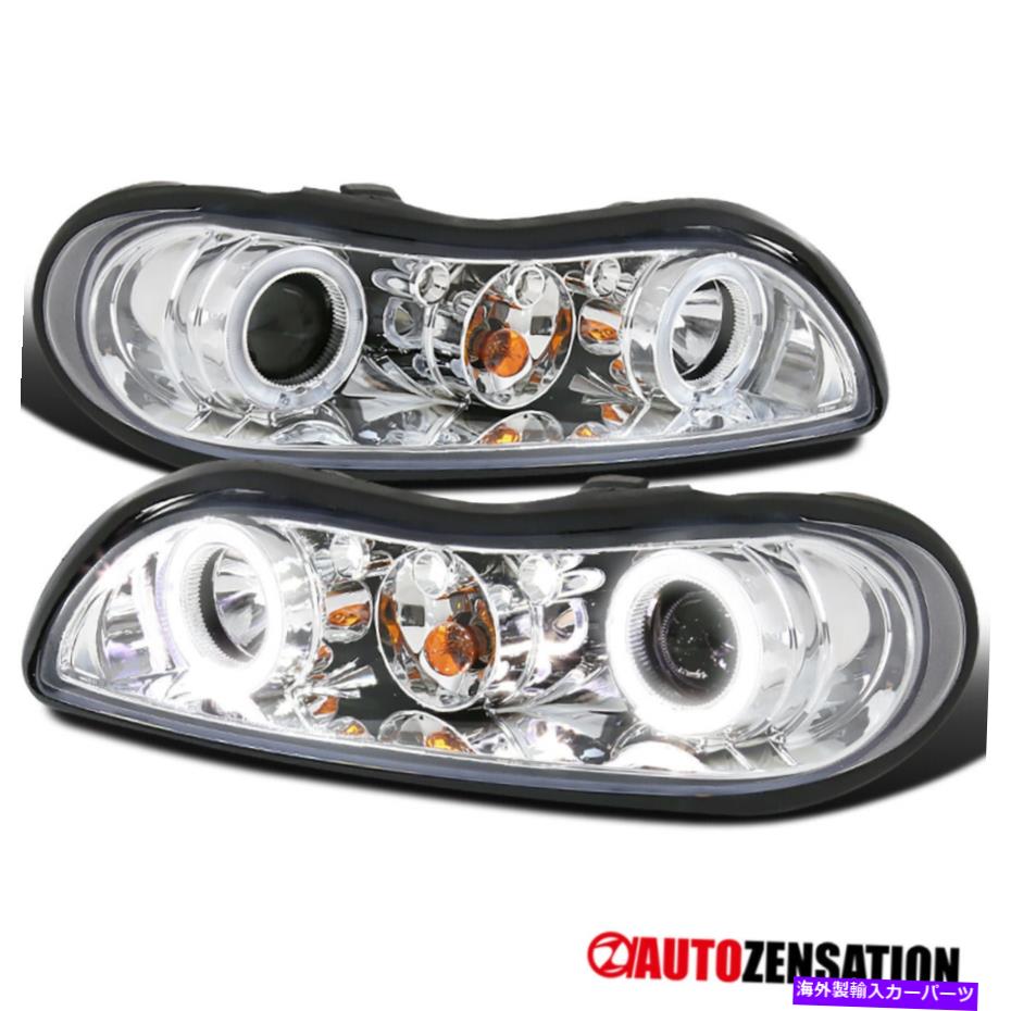 USヘッドライト 1997年から2003年のChevy Malibu Clear Haloプロジェクターヘッドライトランプ98 99 00 01 02 For 1997-2003 Chevy Malibu Clear Halo Projector Headlights Lamps 98 99 00 01 02【並行輸入品】