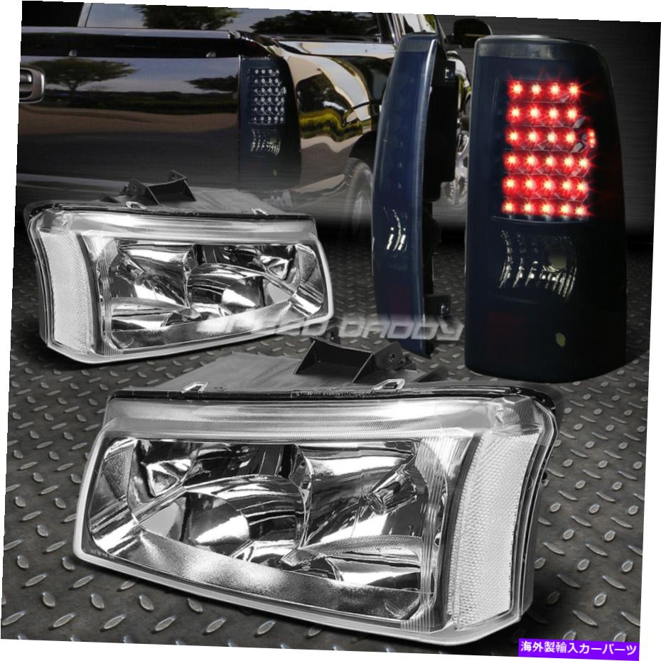 USヘッドライト クローム+クリアコーナーヘッドライト+ブラックスモークLEDテールライト03-07 Silverado CHROME+CLEAR CORNER HEADLIGHT+BLACK SMOKED LED TAIL LIGHT FOR 03-07 SILVERADO【並行輸入品】