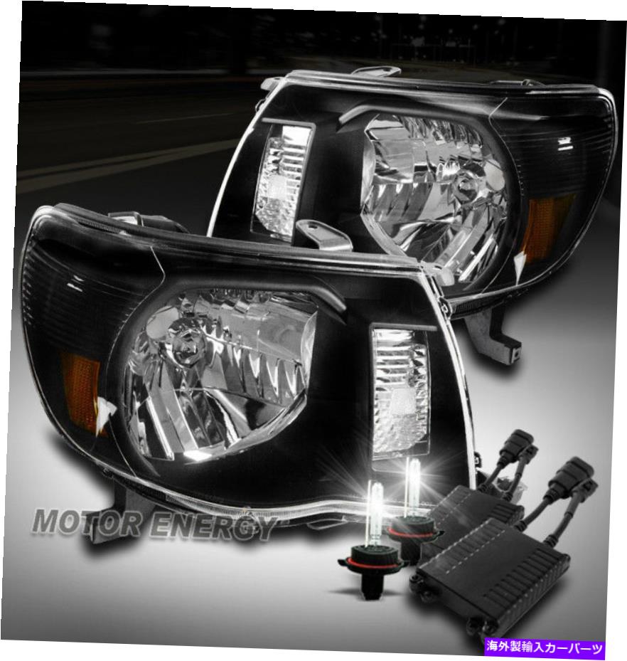 USヘッドライト 05-11トヨタタコマピックアップトラックブラック/アンバーヘッドライトランプW / 50W 6000K HID FOR 05-11 TOYOTA TACOMA PICKUP TRUCK BLACK/AMBER HEADLIGHT LAMP W/50W 6000K HID【並行輸入品】