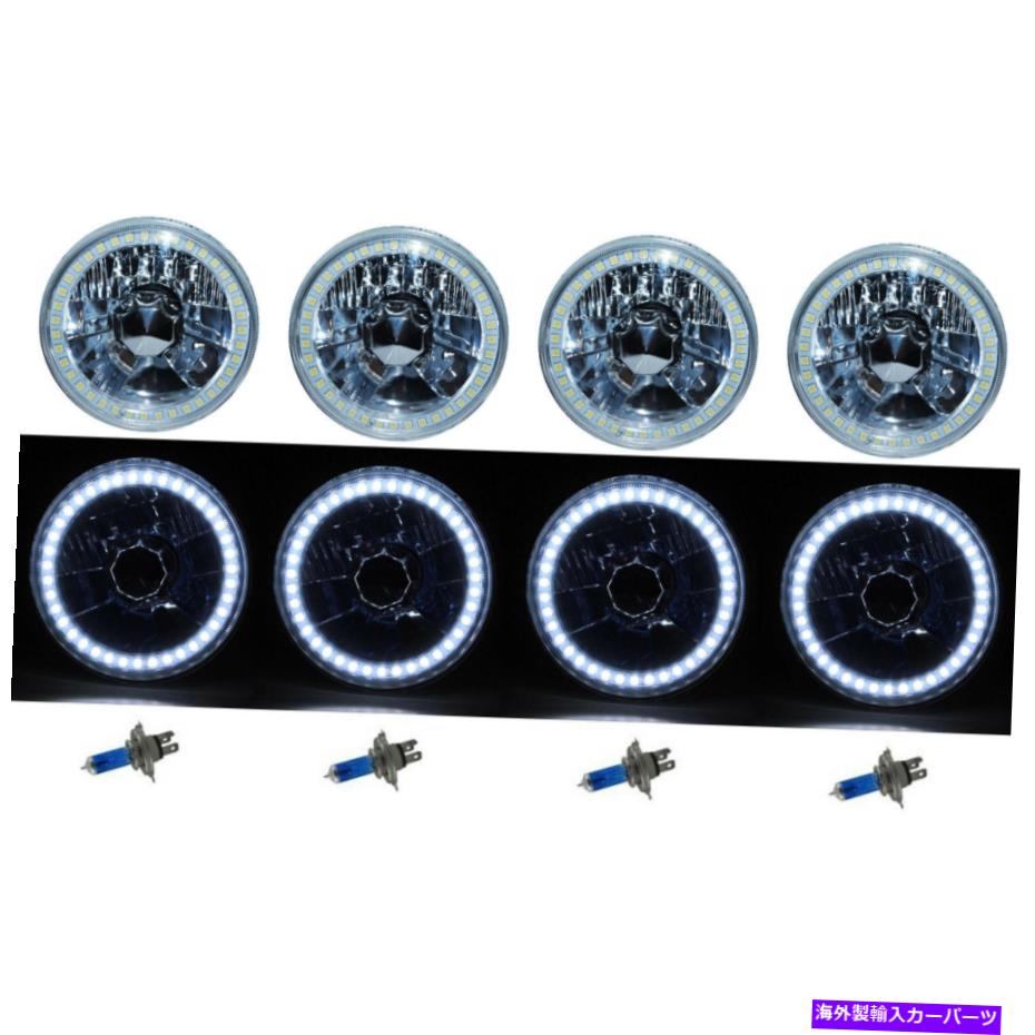 USヘッドライト 5-3 / 4 SMDホワイトLEDハロハロゲン電球ヘッドライトエンジェルアイクリスタルクリアセット4 5-3/4 SMD White LED Halo Halogen Bulb Headlight Angel Eye Crystal Clear Set Of 4【並行輸入品】 46,814円