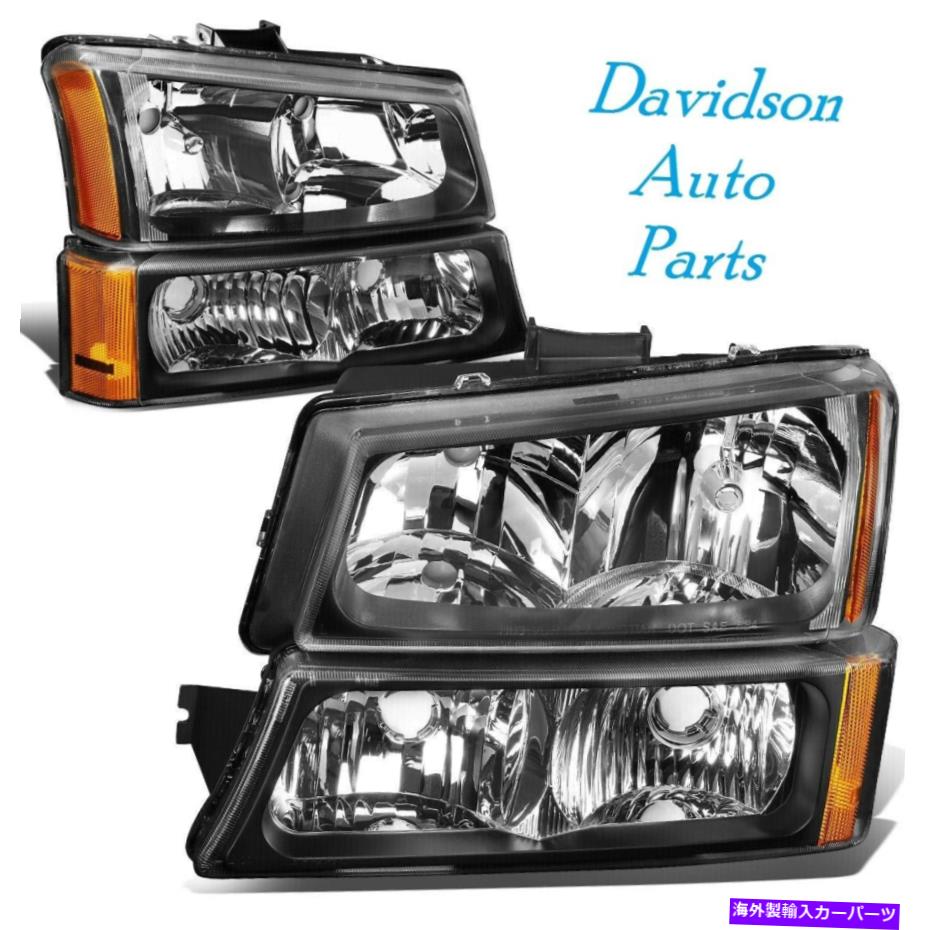 USヘッドライト 2003-06 Silverado Avalancheブラックハウジングアンバーコーナーヘッドライト（ペア） 2003-06 SILVERADO AVALANCHE BLACK HOUSING AMBER CORNER HEADLIGHTS (pair)【並行輸入品】