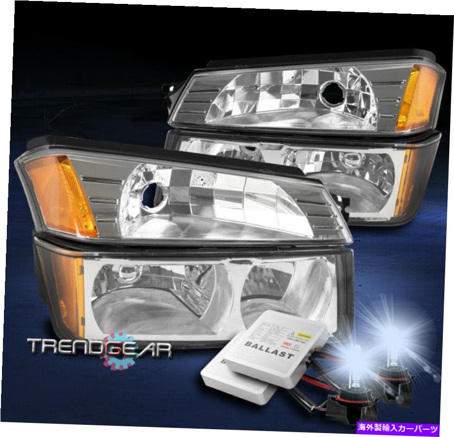 USヘッドライト 2002-2006のシボレー雪崩1500 2500ヘッドライト+バンパーランプクロームW / 8000K HID FOR 2002-2006 CHEVY AVALANCHE 1500 2500 HEADLIGHT+BUMPER LAMP CHROME W/8000K HID【並行輸入品】