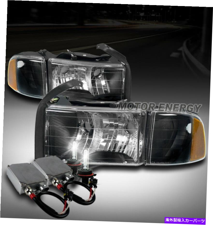 USヘッドライト 99-01 RAM 1500スポーツブラックヘッドライトW /コーナーシグナルランプ+ 50W 6K HIDキット FOR 99-01 RAM 1500 SPORT BLACK HEADLIGHTS W/CORNER SIGNAL LAMP+50W 6K HID KIT【並行輸入品】