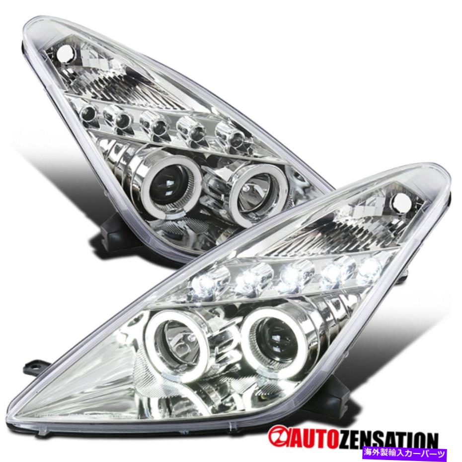 USヘッドライト 2000-2005トヨタセリカクリアデュアルハロープロジェクターヘッドライトW / LEDランプ For 2000-2005 Toyota Celica Clear Dual Halo Projector Headlights w/ LED Lamps【並行輸入品】