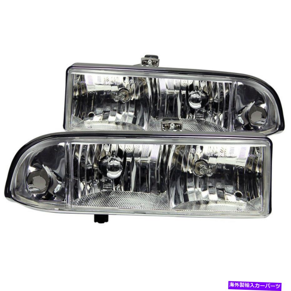 USヘッドライト 1998年から2005年シボレーS-10クリスタルヘッドライトクロム - ANZ111014 ANZO for 1998-2005 Chevrolet S-10 Crystal Headlights Chrome - anz111014【並行輸入品】