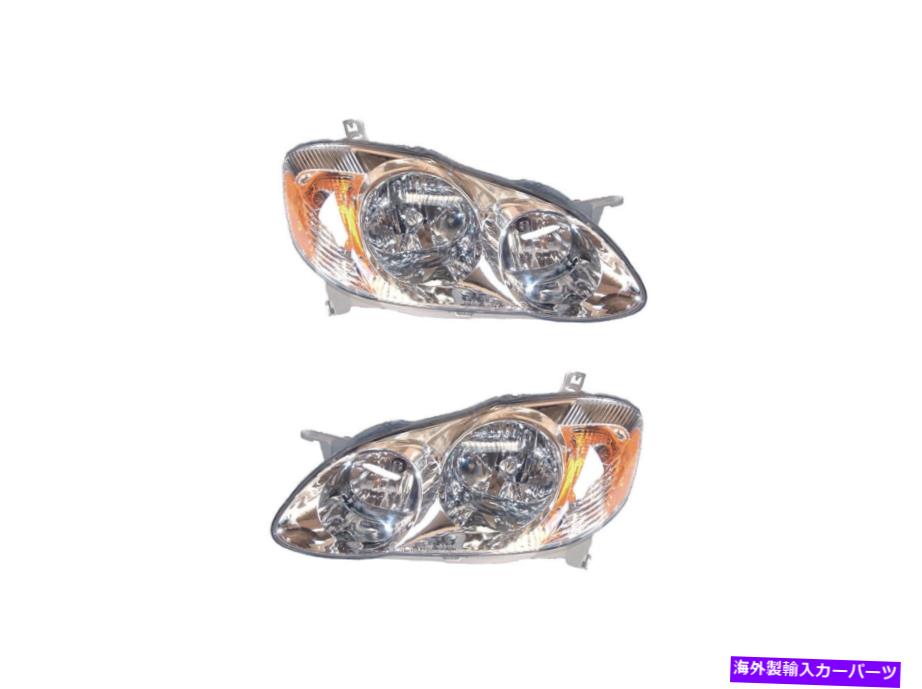 USヘッドライト 03-04トヨタカローラ（CE / LE-MODEL EXCLUDE S-MODEL）左+右セット Headlight For 03-04 Toyota Corolla(CE/LE-Model Exclude S-Model) Left+Right Set【並行輸入品】