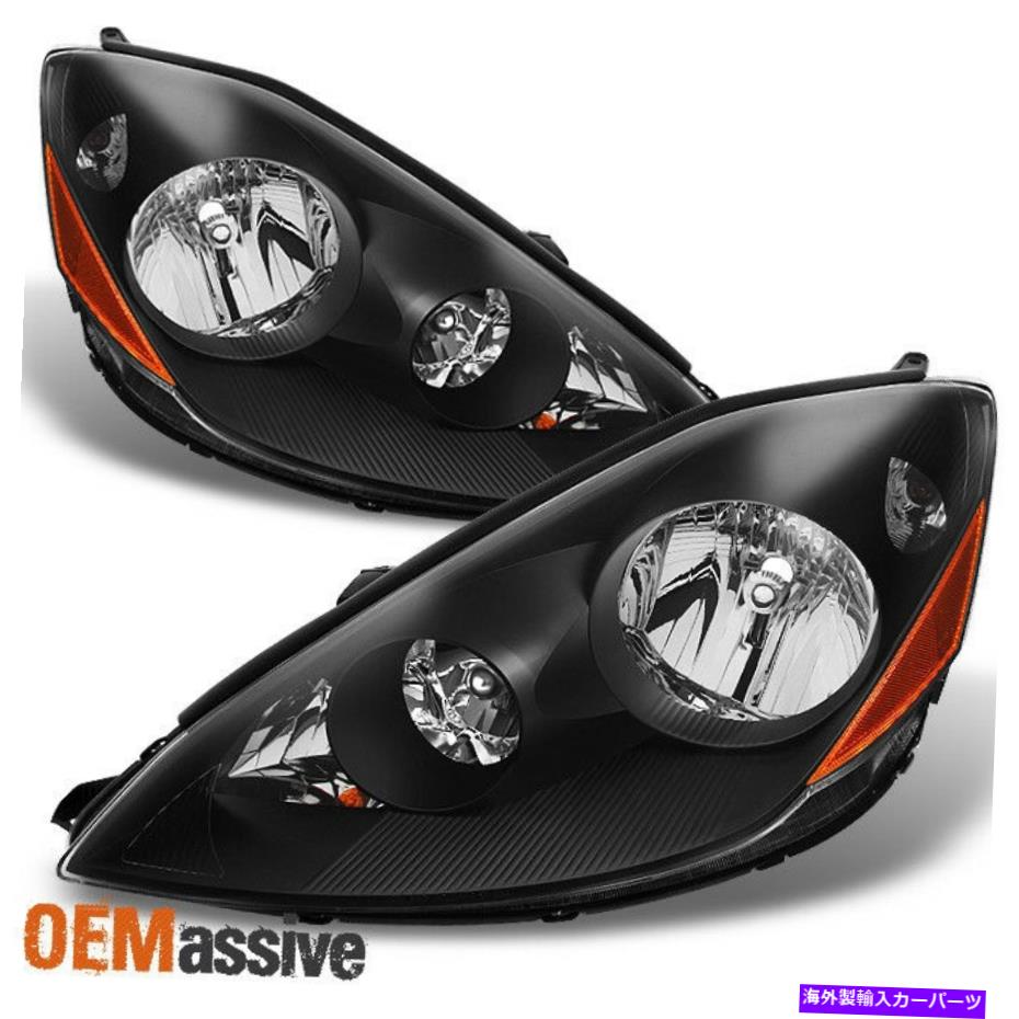 USヘッドライト フィット06-10 Sienna Halogenタイプブラックヘッドライトフロントランプ交換LH + RH Fits 06-10 Sienna Halogen Type Black Headlights Front Lamps Replacement LH+RH【並行輸入品】