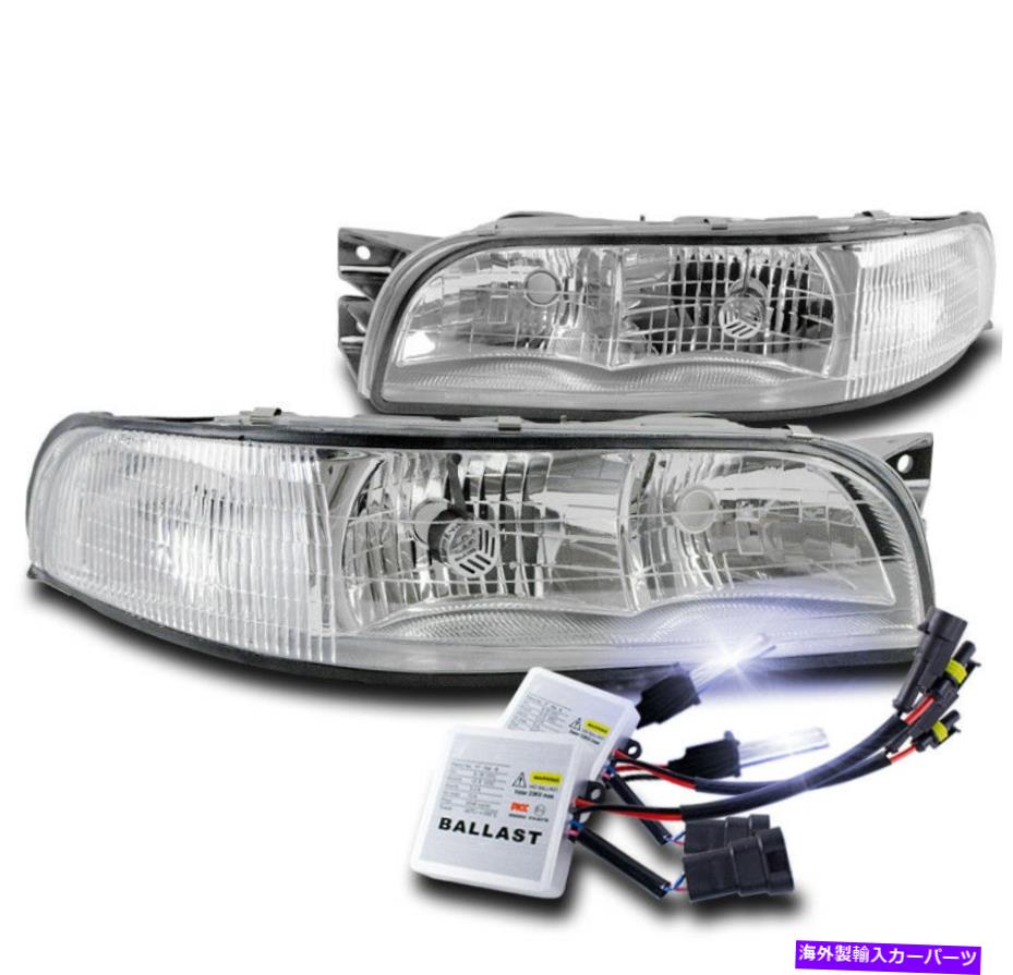 USヘッドライト 97-99 Buick Lesabre Crystal Style Chromeヘッドライト+コーナーランプW / 10K HIDキット FOR 97-99 BUICK LESABRE CRYSTAL STYLE CHROME HEADLIGHT+CORNER LAMP W/10K HID KIT【並行輸入品】