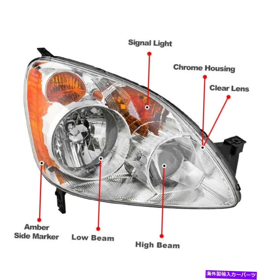 USヘッドライト 05-06ホンダCR-V CRV CRVクロム交換ヘッドライトヘッドランプW / LED DRL信号 For 05-06 Honda CR-V CRV Chrome Replacement Headlights Headlamp w/LED DRL Signal【並行輸入品】