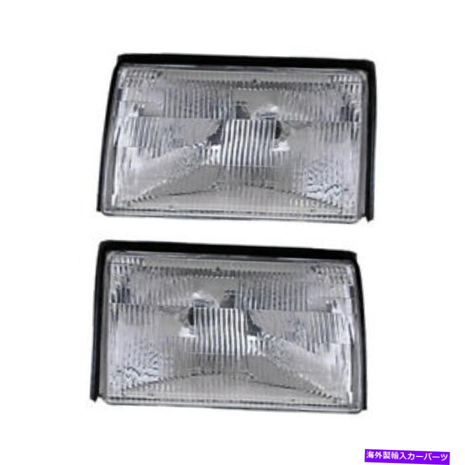 USヘッドライト ヘッドライトフロントランプペア87-93フォードマスタング左右のセット Headlights Front Lamps Pair Set for 87-93 Ford Mustang Left & Right【並行輸入品】