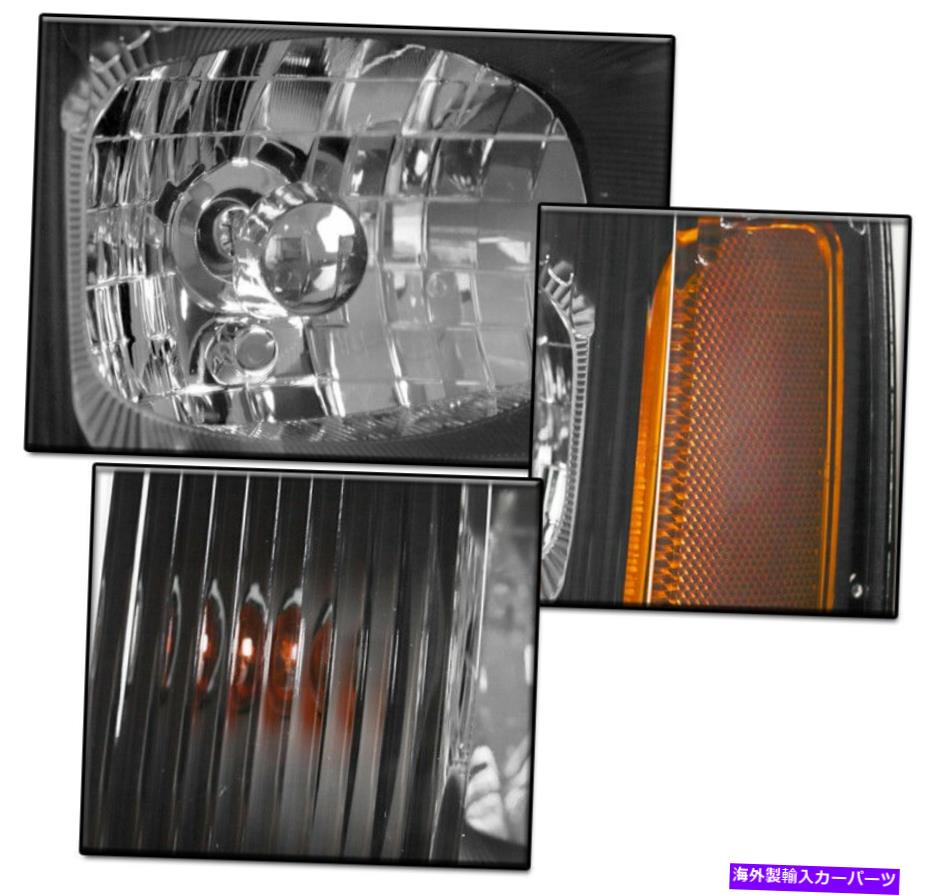 USヘッドライト 02キャデラックエスカレードベース/ EXTブラック交換ヘッドライトW /バンパーLED DRL FOR 02 CADILLAC ESCALADE BASE/EXT BLACK REPLACEMENT HEADLIGHTS W/BUMPER LED DRL【並行輸入品】