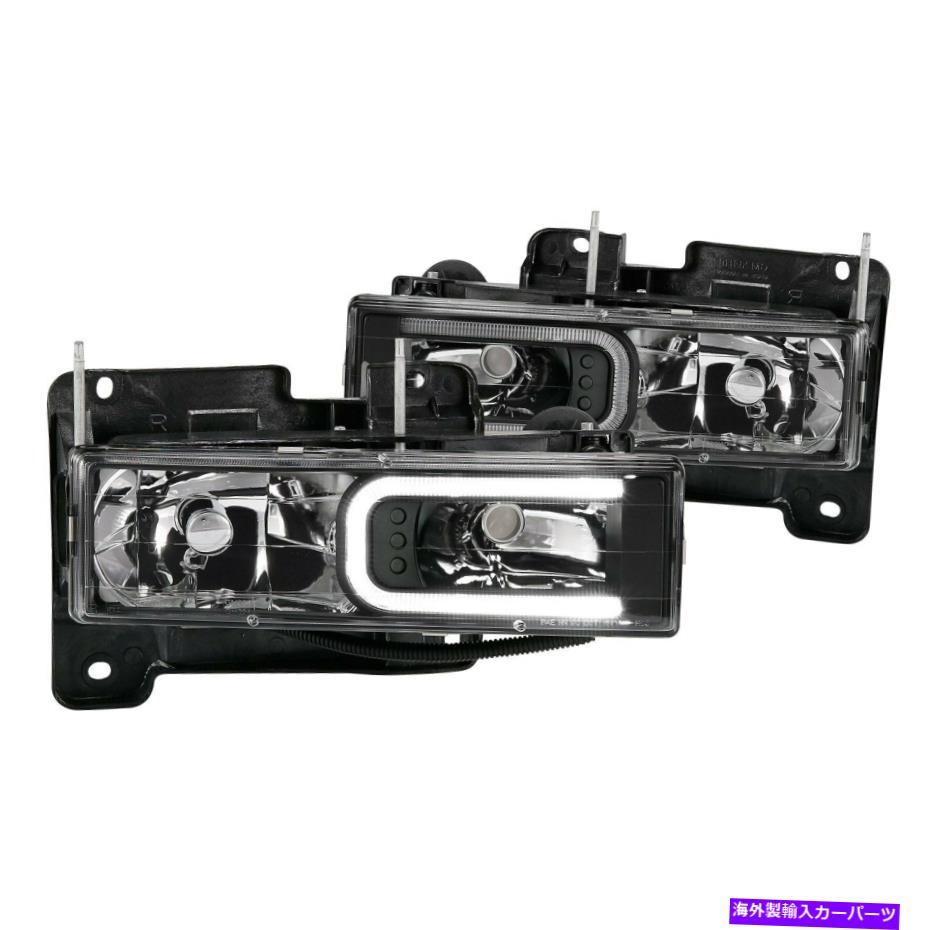USヘッドライト GMC Yukon XL 2500 2000 CGブラックLED DRLバーヘッドライト用 For GMC Yukon XL 2500 2000 CG Black LED DRL Bar Headlights【並行輸入品】
