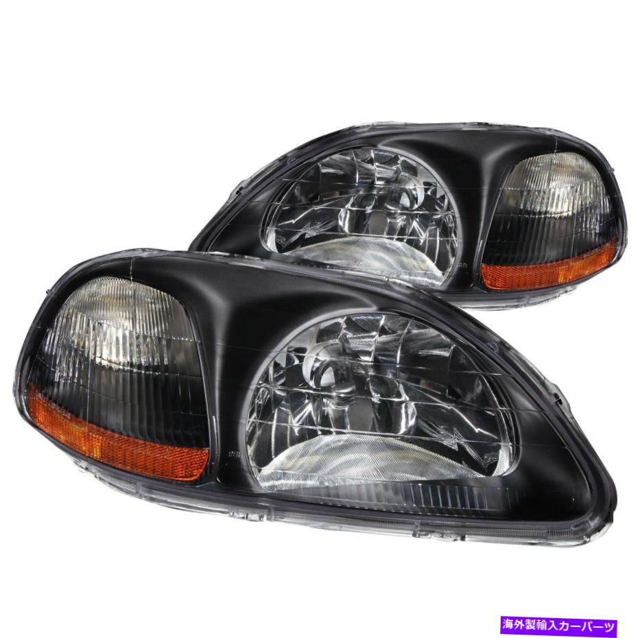 USヘッドライト Anzo USA 121067クリスタルヘッドライトセット96-98シビックにフィット Anzo USA 121067 Crystal Headlight Set Fits 96-98 Civic【並行輸入品】｜Us Custom Parts Shop USDM