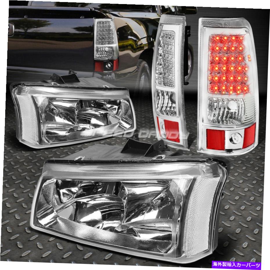 USヘッドライト 03-07のChevy SilveradoのためのChrome +クリアコーナーヘッドライト+ LEDブレーキ/テールライト CHROME+CLEAR CORNER HEADLIGHT+LED BRAKE/TAIL LIGHT FOR 03-07 CHEVY SILVERADO【並行輸入品】