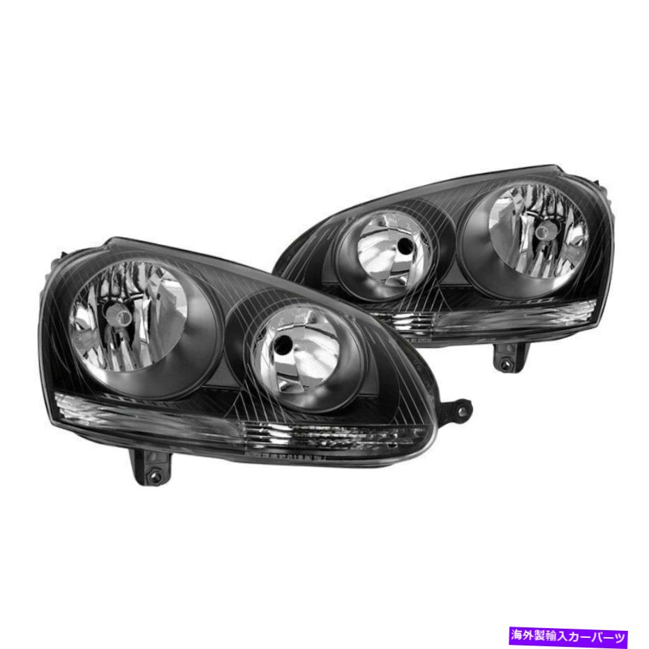 USヘッドライト フォルクスワーゲンジェット05-11スパイダーXtuneブラックファクトリースタイルヘッドライト For Volkswagen Jetta 05-11 Spyder Xtune Black Factory Style Headlights【並行輸入品】