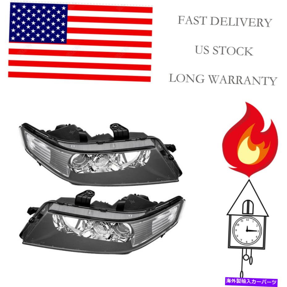 USヘッドライト *【2pcs】2004-2008 Acura TSXハロゲンファクトリーブラッククリアの車のヘッドライト *【2PCS】 Car Headlights For 2004-2008 Acura TSX Halogen Factory Black Clear【並行輸入品】