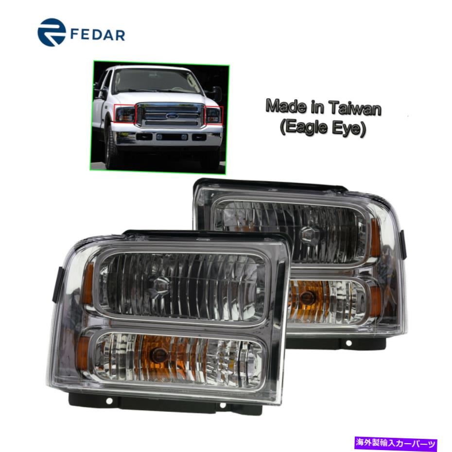 USヘッドライト ヘッドライトランプフィット2005-2007フォードスーパーデューティF250 / 350/450/550ピックアップペア Headlight Lamp Fit 2005-2007 Ford Super Duty F250/350/450/550 Pickup Pair【並行輸入品】
